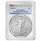 2025-W Burnished $1 American Silver Eagle PCGS SP70 FDOI Flag Label