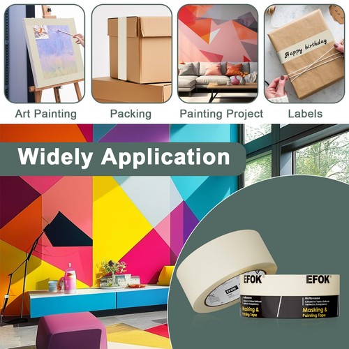 10er Pack Abdeckband 2 Zoll breit Großpackung, 2025 Upgrade Weiß Malerband Anti-... - Bild 8 von 8