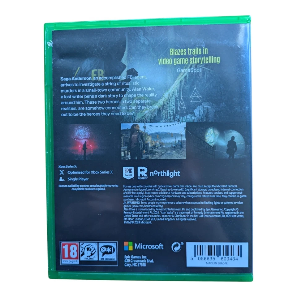 ALAN WAKE II DELUXE EDITION XBOX SERIES X VIDEO GAME ORIGINAL UK RELEASE MINT CO, photo 3 of 3