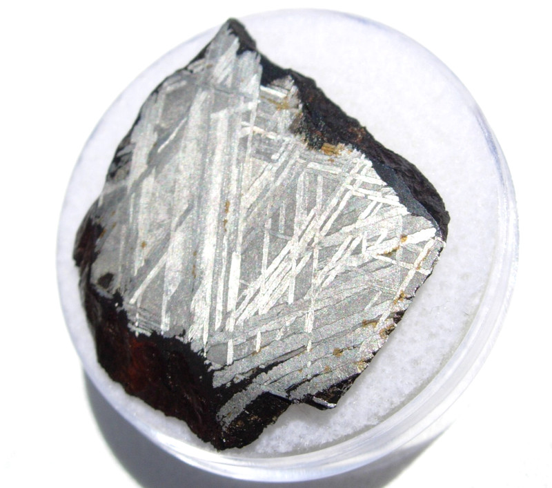 9.67 grams•MUONIONALUSTA Iron METEORITE•Etched Slice•light rust•Sweden Fall•COA