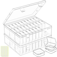 Bead Organizer , 62 Pcs Small Bead Organizers and Storage Plastic Cases, Mini...
