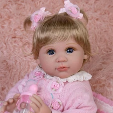 Realistic Baby Doll 22-Inch Newborn Baby Doll Soft Cloth Body Lifelike Reborn Ba