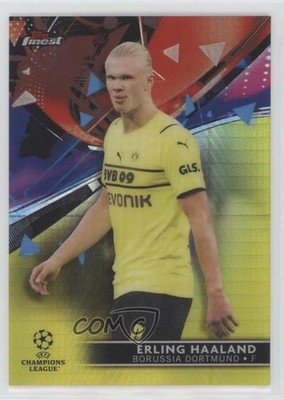 2021 Finest UEFA Champions League Yellow Prism Refractor /250 Erling Haaland 6l7