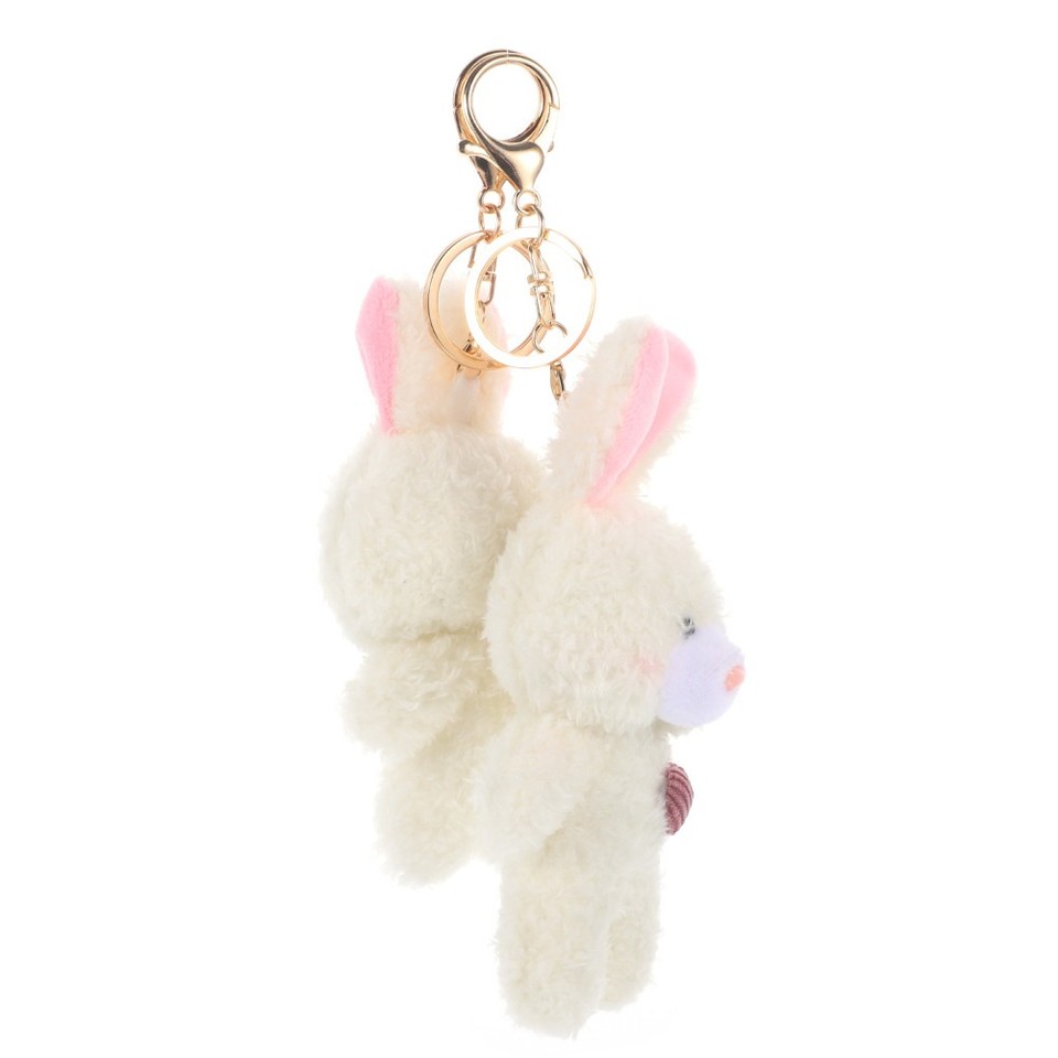 2 Pcs Plush Bunny Rabbit Keychain Cartoon Style Backpack Charms for ...