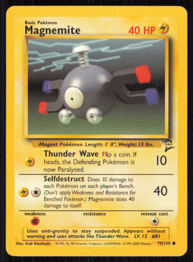 Magnemite 79/130 Common Base Set 2 Pokemon Lightly Played