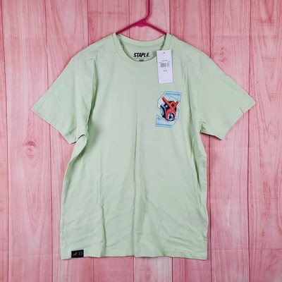 Staple X Allister Lee T Shirt Mens Small Green Cotton Graphic Robot Car Racing