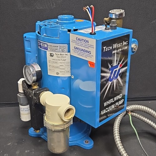 Tech West Dental Vacuum Pump Whirlwind LOW HOURS Nice Condition With Accessories