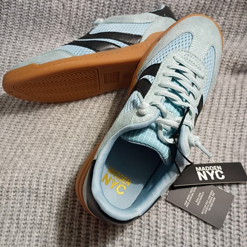 Madden NYC womens 7 Light Blue/Black Gum Sole New Tags Box sneakers soccer NIB