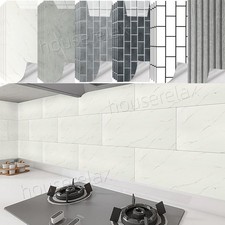 100 Pack Self-Adhesive Thick Marble Tiles Sticker Stick On Wall Kitchen Bathroom