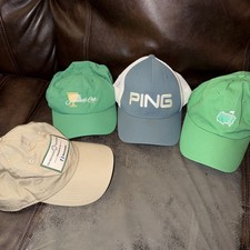 RARE PGA GOLF TOURNAMENT HAT LOT OF 4 Masters Memorial Ping Pres Cup Adult  