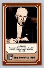 1975 Fleer Football Patches #6 Joe Carr Immortal Roll