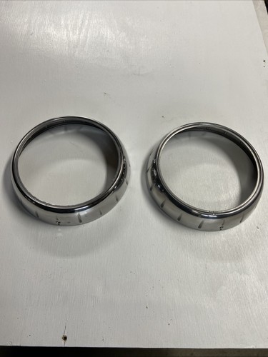 1952 53 1954 Mercury Monterey Vintage Custom Accessory Ribbed Headlight Bezels