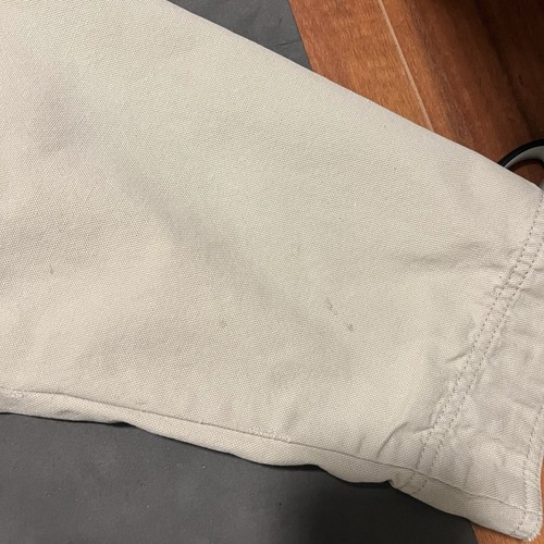 LL Bean Jacket Mens L Beige Cream Chore Barn Field Coat Flannel Lined Corduroy - Picture 6 of 8