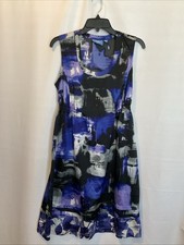 Simply Vera Vera Wang Women’s Dress Black, Grey, Blue Size-10 #931