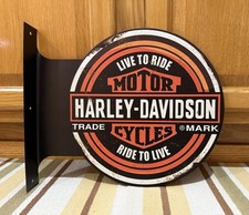 Harley Davidson Motorcycle Flange Sign Gas Oil Parts Vintage Style Wall Decor 1