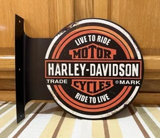 Harley Davidson Motorcycle Flange Sign Gas Oil Parts Vintage Style Wall Decor 1