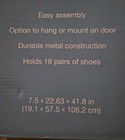 NEW Whitmor Over The Door Shoe Rack 18 Pair Holder Storage Gunmetal Metal — photo 4