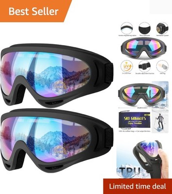Versatile Skiing and Snowboarding Goggles - 2 Pack, Comfort Fit for Family Fun