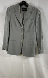 Giorgio Armani Women's Gray Borgonuovo 21 Three Button Blazer Jacket Sz 42