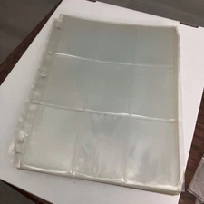 50 Pack 9-Pocket Plastic Clear Trading Card Pages, 3 Hole Sleeves, Top Loading