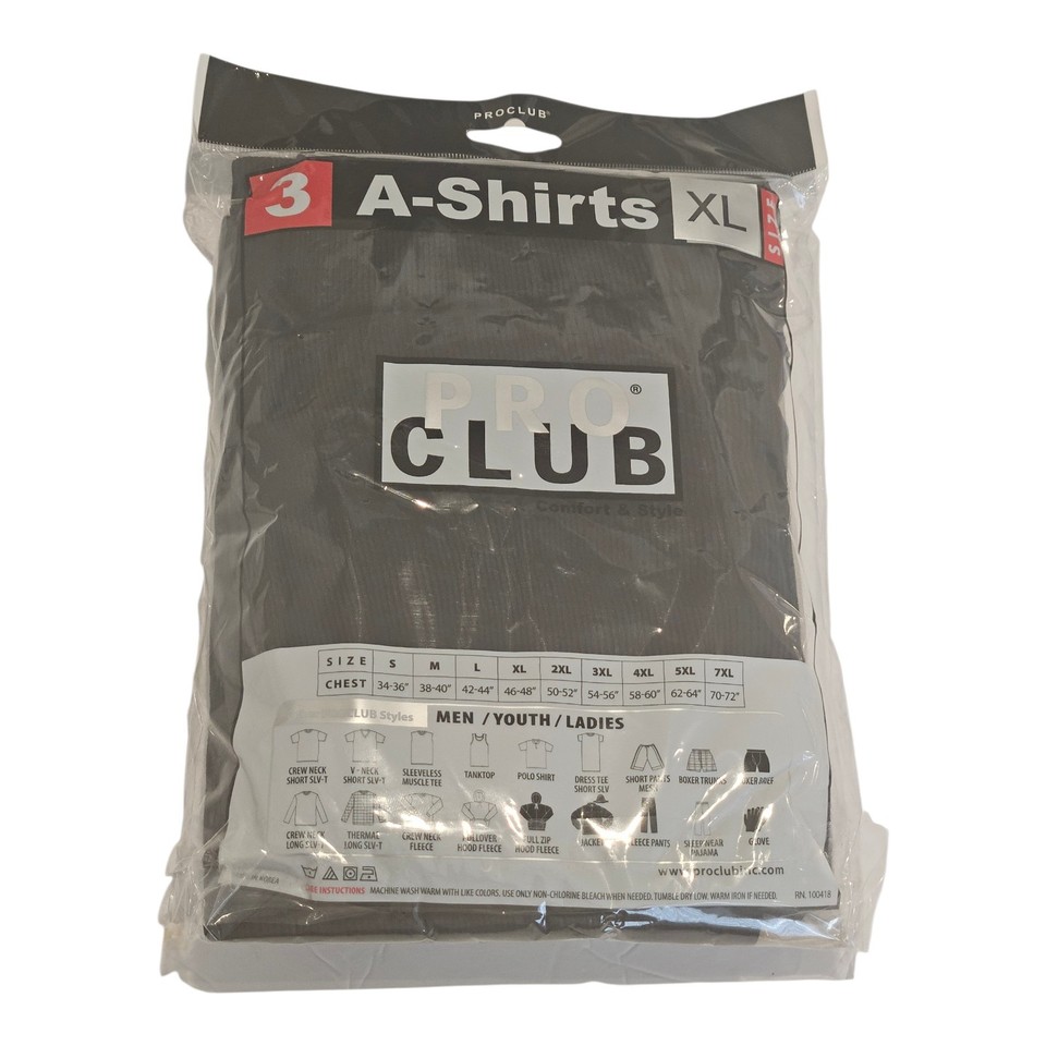 Mini Plastic Rib Pro Club Men's A-Shirt Ribbed Tank Top 3 Pack 6 Pack White Black S 5XL ...