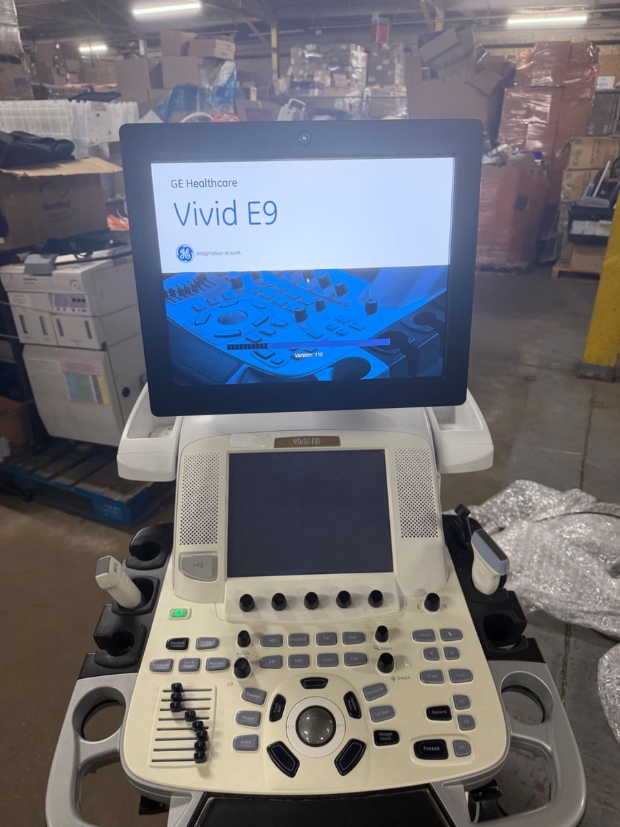 GE Vivid E9 Cardiac Imaging Ultrasound System W/ M5S-D Probe & 9L