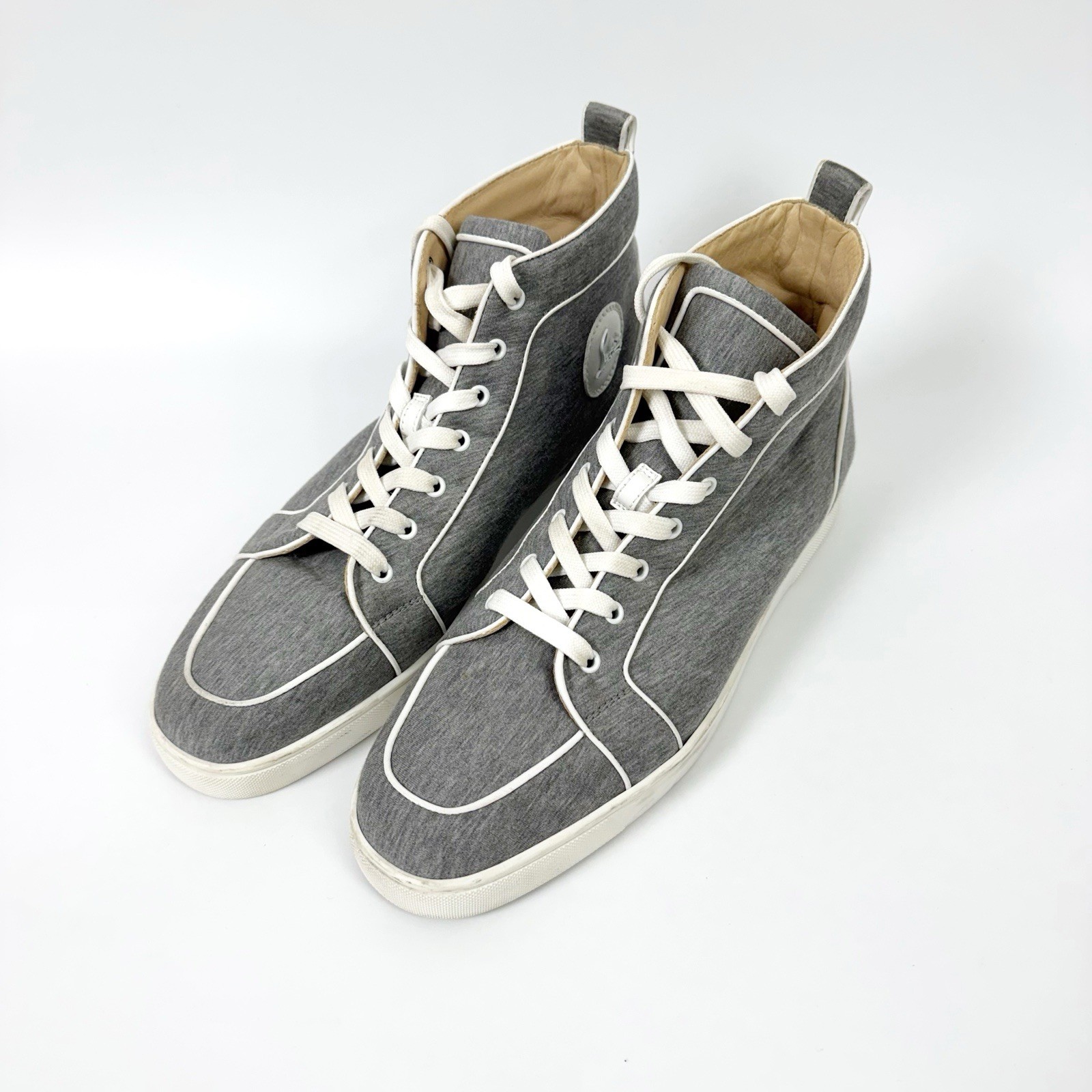 Christian Louboutin Men's High-Top Sneakers Size 13 Gray