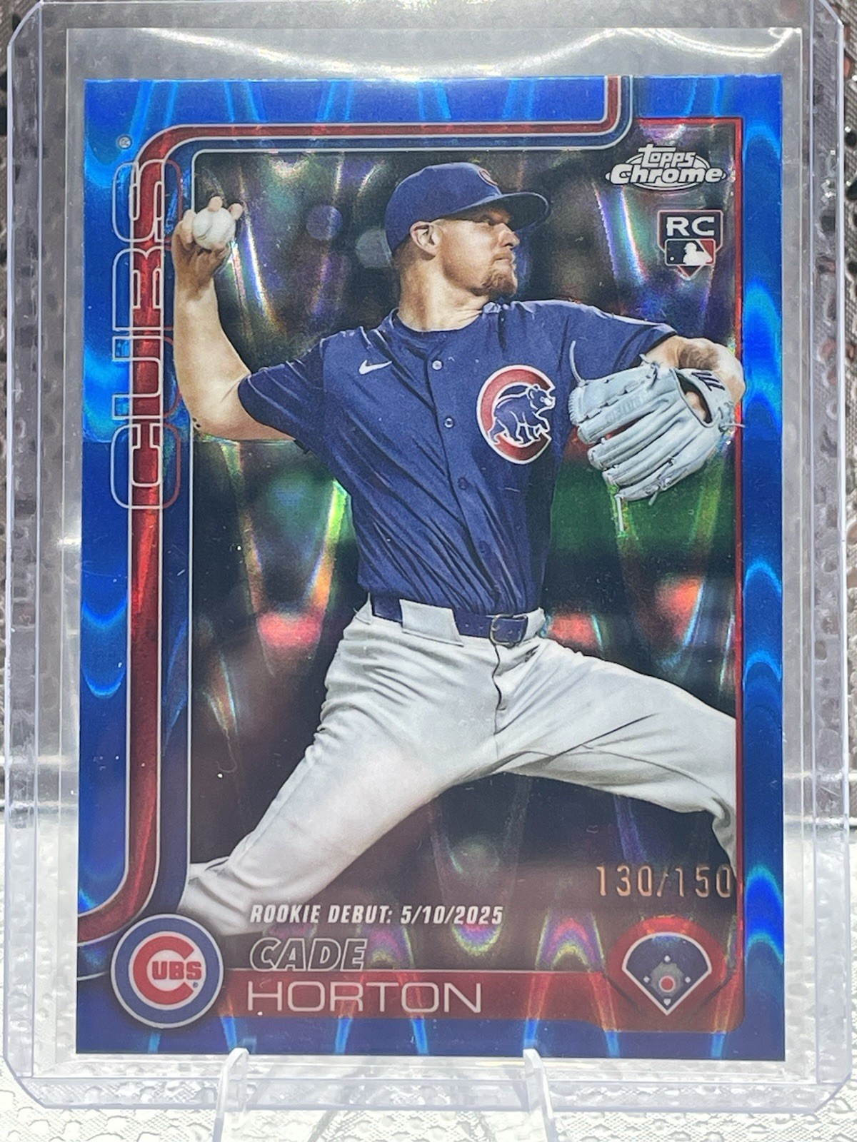 2025 TOPPS CHROME UPDATE SERIES BASEBALL DEBUT BLUE LAVA /150 RC CADE HORTON