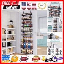 Elegant 9-Tier Over-The-Door Pantry Organizer - Adjustable Metal Storage Rack