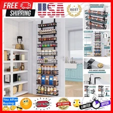 Elegant 9-Tier Over-The-Door Pantry Organizer - Adjustable Metal Storage Rack