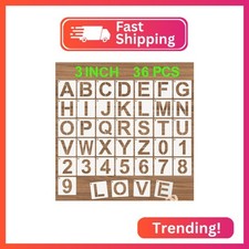 DZXCYZ Alphabet Letter Stencils 3 Inch, 36 Pcs Reusable Plastic Letter Numbers T