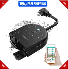 TESSAN Outdoor Smart Plug WiFi 3 Sockets Waterproof with Remote & Timer