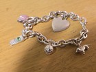 Silvertone Charm Bracelet With 3 Sterling Charms Marked .925 — photo 7
