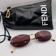 Fendi First Crystal FE4075US Sunglasses Gold Frame Purple Lenses 54-15-135