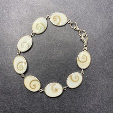 Sterling Silver 925 Lot Bracelet N5 Spiral Shell Perfect Oval Bohemian Bali Love