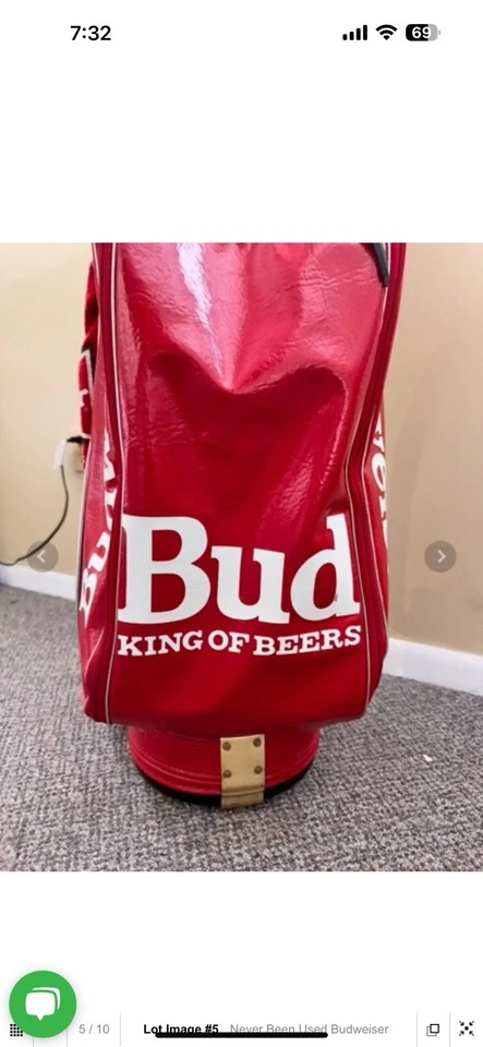 Novo em folha! , Nunca usado!  Bolsa de golfe Budweiser Beer RARA vintage para colecionadores  - Imagem 3 de 4