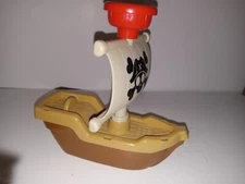 Kidoozie Rockin Pirate Ship Toy Boat Crows Nest Jolly Roger Sail 7.25" Tall