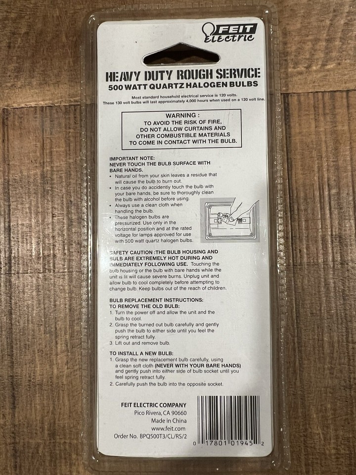 Feit Electric 500w 130v Heavy Duty Double Ended Rough Service Halo