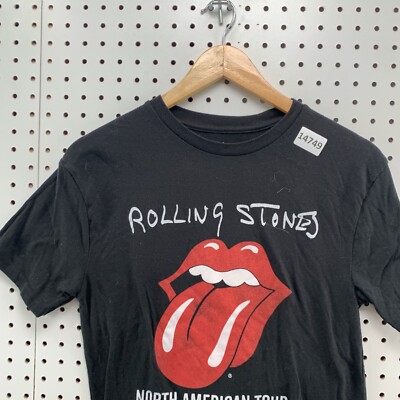 The Rolling Stones Shirt Lip Tongue Black Womens Small North