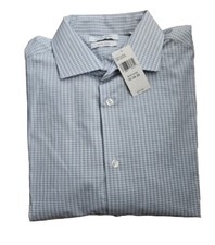 Calvin Klein Men's Slim Fit Long Sleeve Button Down Dress Shirts Blue 16 34/35