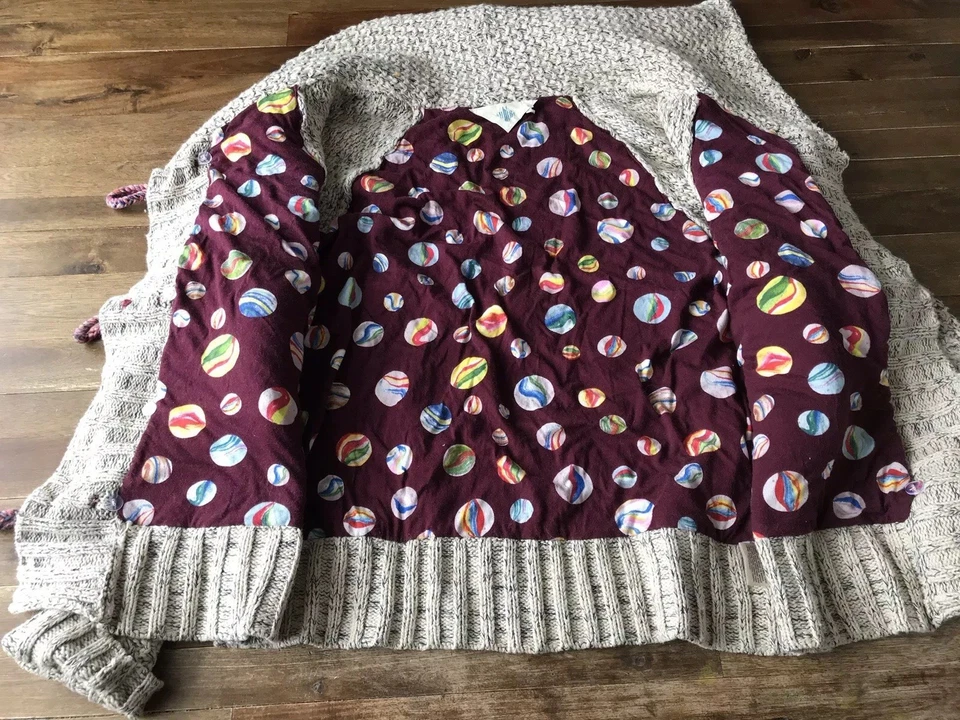 Anthropologie HWR кардиган свитер женщин M большой пуфи кнопки шаль воротник - Изображение 2 из 4