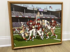 Taylor Swift Super Bowl Upcycled Thrift Store painting art Kansas City Chiefs