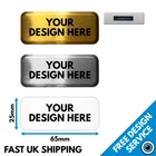65mm x 25mm Rectangular Custom Name Badges • Printed Badge • Metal & Safety Pin