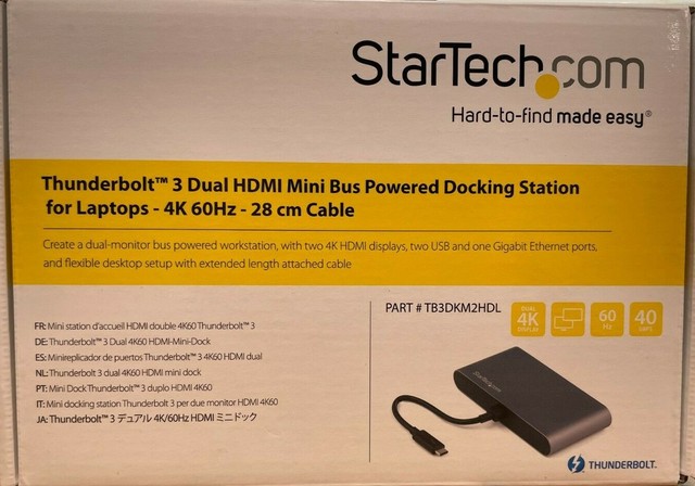 StarTech TB3DKM2HDL Docking Station 