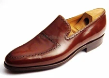 Handmade Men's Leather Brown Stylish Dress Moccasin Loafers & Slip Ons shoes-789