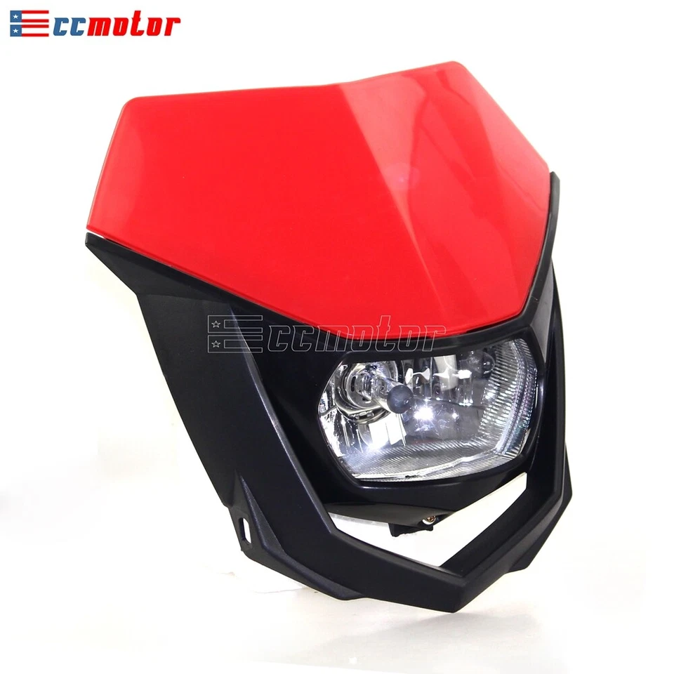 Dirt Bike Headlight Lamp w/ Fairing For HONDA CR125 250 CRF 250 450 FMX XR 650 - Image 4 of 4