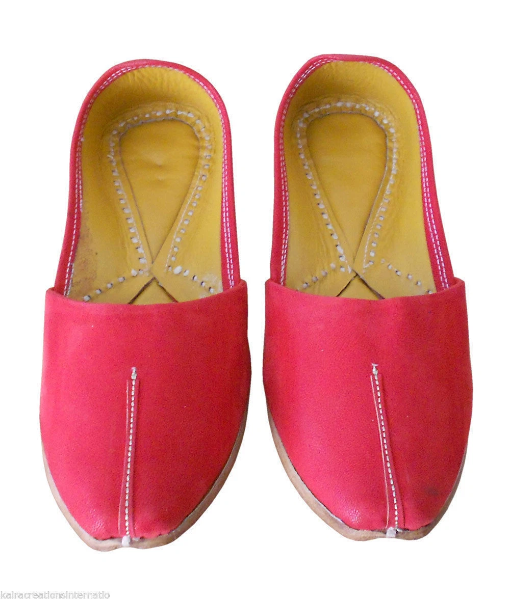 Men Shoes Indian Handmade Red Punjabi Leather Mojaries Loafers Flat US 8-9
Opens in a new window or