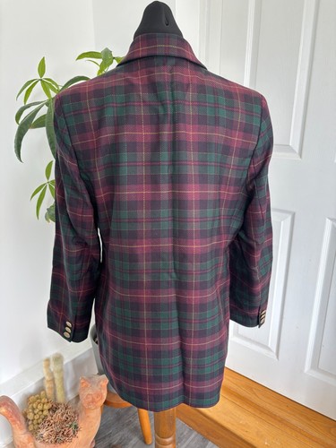 M&S St Michael Vintage Blazer Jacket Women's Size 14 36" Bust Plaid Tartan Wool - Picture 4 of 9