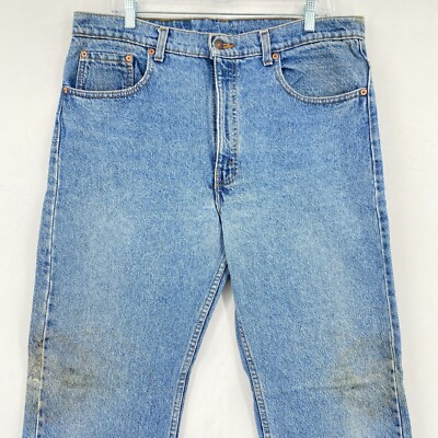 VTG 80s Levi's 505 XX Jeans Mens 36x34 Zip Fly Blue Straight Leg