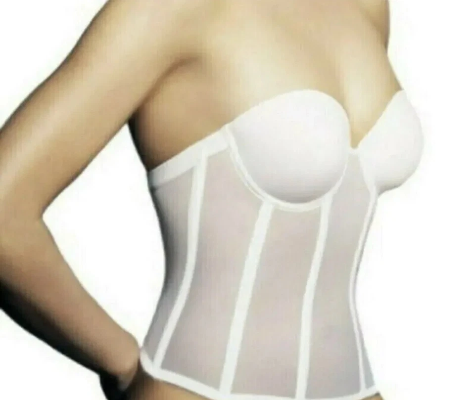 Wacoal 紧身胸衣文胸 长线 无肩带 Boning 紧身胸衣 黑色 女式 36C 码 — 第 2/4 张图片